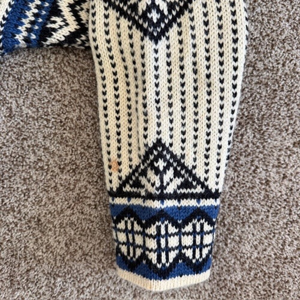 Vintage Dale of Norway Wool Sweater Norwegian Pullover Sweater Ivory Medium - Picture 13 of 16